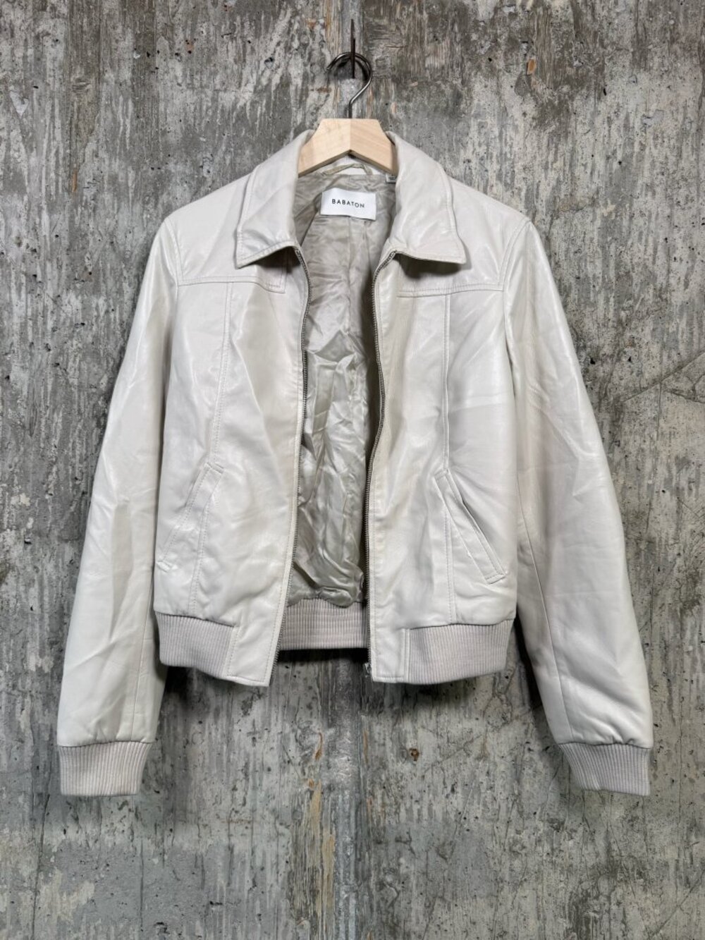 ARITZIA Women's Babaton UnReal Leather Bomber Jacket Size S